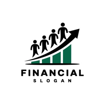Business Growth and Financial Success Concept with People Climbing an Upward Trend Bar Chart and Arrow vector