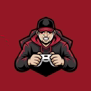 Intense and Focused Gamer Mascot in a Hoodie and Cap Holding a Controller, Ideal for Esports Logos, Gaming Channels, or Online Streamer Branding vector