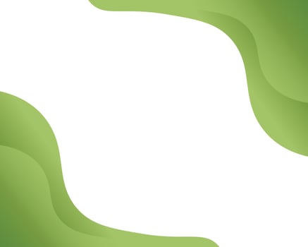 Abstract image featuring two green, wave-like shapes on a white background. No people, places, or events are depicted. vector