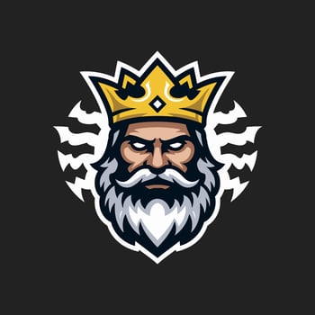 King logo with crown and beard vector