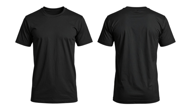 Black T Shirt Mockup Front and Back png