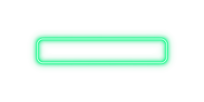 Bright green neon glowing rectangle rounded frame border with light effect and transparent background for modern design banner poster template or empty illuminated abstract decoration png