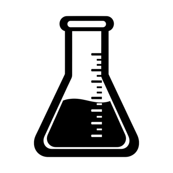 Outlined laboratory flask graphic png