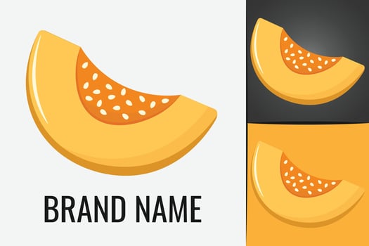 Veggie pumpkin logo. Farm pumpkins logotype. Orange vegetable logo vector