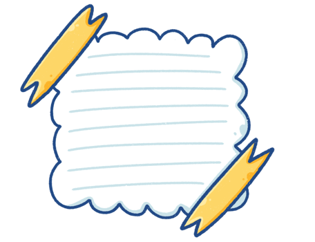 Cartoon Cloud Paper with Washi Tape png