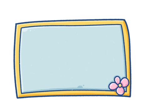 Cartoon Frame with Flower Accent png