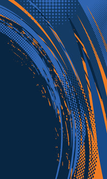 Abstract composition background with blue and orange dynamic lines vector