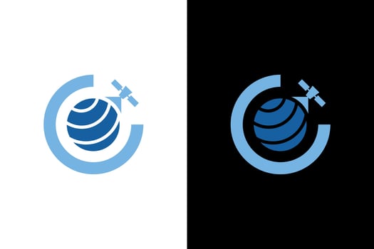 Global Communication Satellite Abstract Modern Logo vector