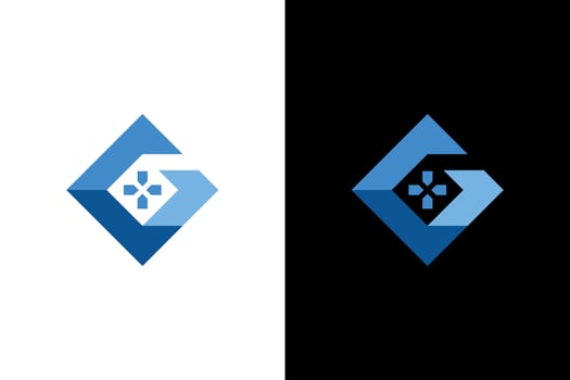 Geometric Game Controller Logo Graphic Design vector