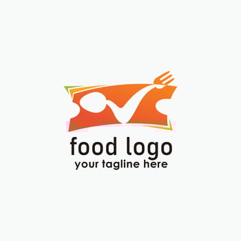 food ticket logo design concept, shopping food logos, marketing logo icon design vector