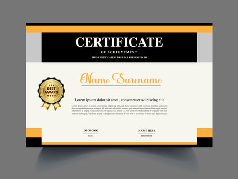black golden certificate vector