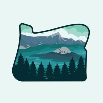 Crater Lake Oregon Landscape Perfect for Print, Apparel, Sticker, etc vector