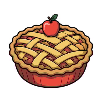 Apple pie with lattice top illustration vector