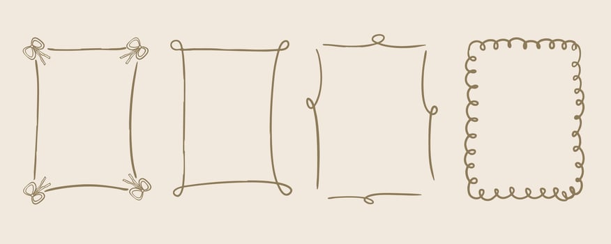 Hand drawn wavy frame border for birthday, wedding vector