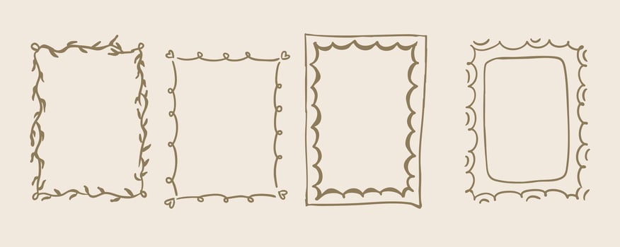 Wavy frame border for wedding , kid invitation design vector