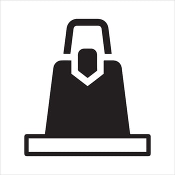 Stylized black silhouette of a shopping bag with a handle vector