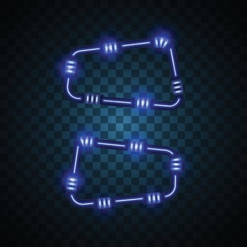 Blue abstract banner set. Neon banner. vector