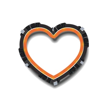 Heart banner. Futuristic banner. vector