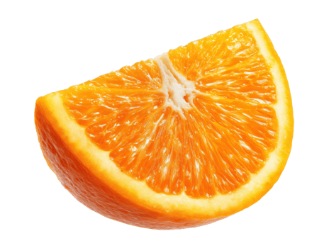 Orange slice with vibrant color and texture for dishes png