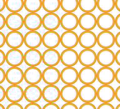 Seamless pattern of interlocking orange circles on white background vector