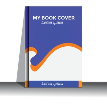 Modern blue and orange abstract book cover design vector