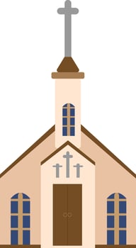 Classic church building silhouette with architectural details vector