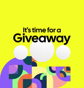 A social media content template themed for giveaway winner announcements, with a modern and expressive geometric design that supports the brand's visual identity vector