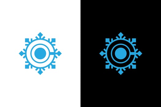 Minimalist Snowflake Logo Design Graphic vector