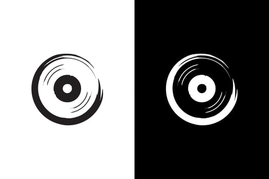 Stylized Vinyl Record Illustration in Black vector