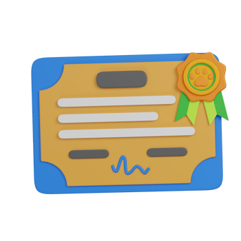 3D render Pet Certificate png