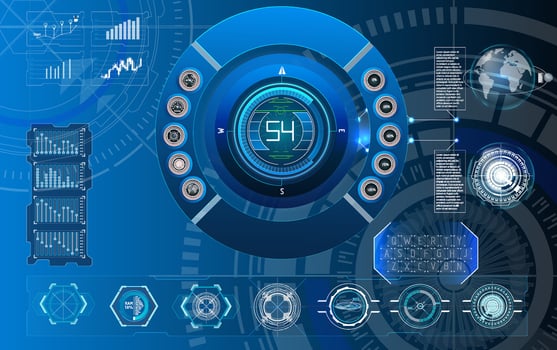 Futuristic data display interface vector