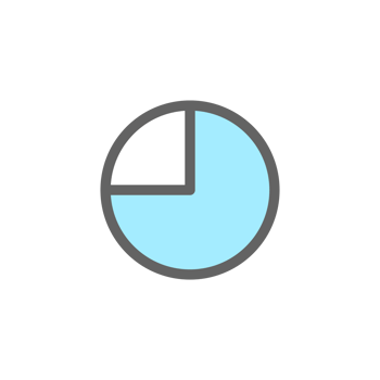 Blue White 75 Percent Pie Chart Circle Icon png
