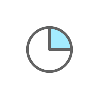 Blue White 25 Percent Pie Chart Circle Icon png