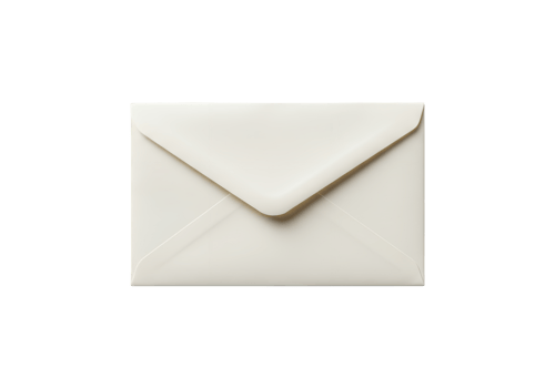 A single closed cream colored envelope isolated on transparent background png