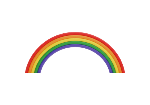 Colorful rainbow arc with multiple bands isolated on transparent background png