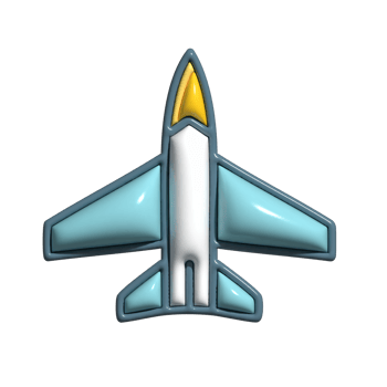 3D Cartoon Fighter Jet Military Aircraft Icons png