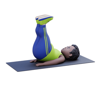 3D Plus Size Overweight obesse african man Doing Leg Raises on a Mat png
