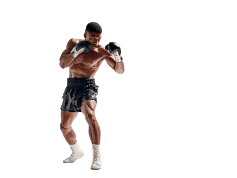 A man in boxing gear is standing in the ring png