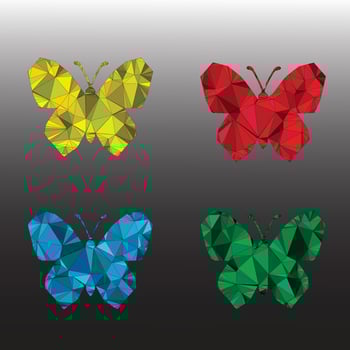 polygonal butterfly cute vector