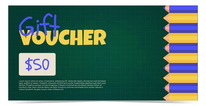 Colorful $50 gift voucher design vector