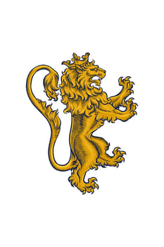 illustration of a lion wearing a crown, in a beautiful decorative style vector