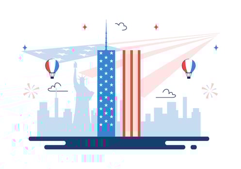 911 Patriot Day Illustration Featuring National Mourning and American Spirit vector