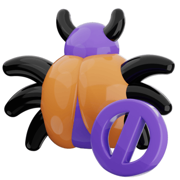 Software bug 3d illustration. device malware icon. png