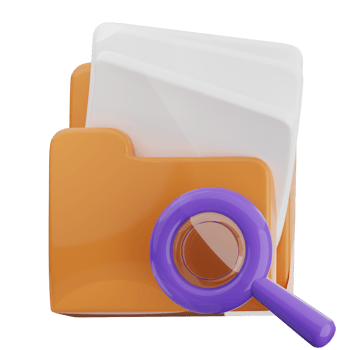 Folder scan 3d illustration. online document protection icon. png