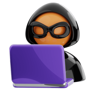 Hacker 3d illustration. cybercrime icon. png