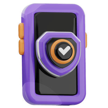 Smartphone shield 3d illustration. personal data privacy icon. png