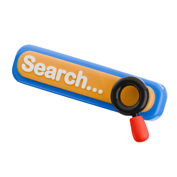 Search bar 3d illustration. internet browsing isolated icon. png
