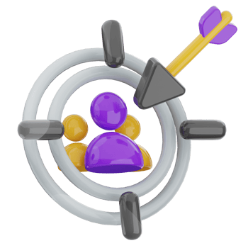 Target audience 3d illustration. marketing target icon. png
