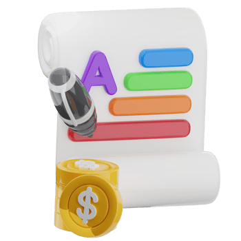 Content writer, copywriter 3d illustration. Paid articles, copywriting icon. png