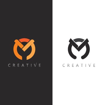 Modern Letter M Logo with Abstract Geometric Shape for Business and Brand vector